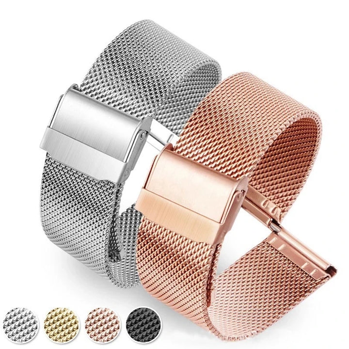 Universal Milanese Stainless Steel Watch Strap (12–24mm)