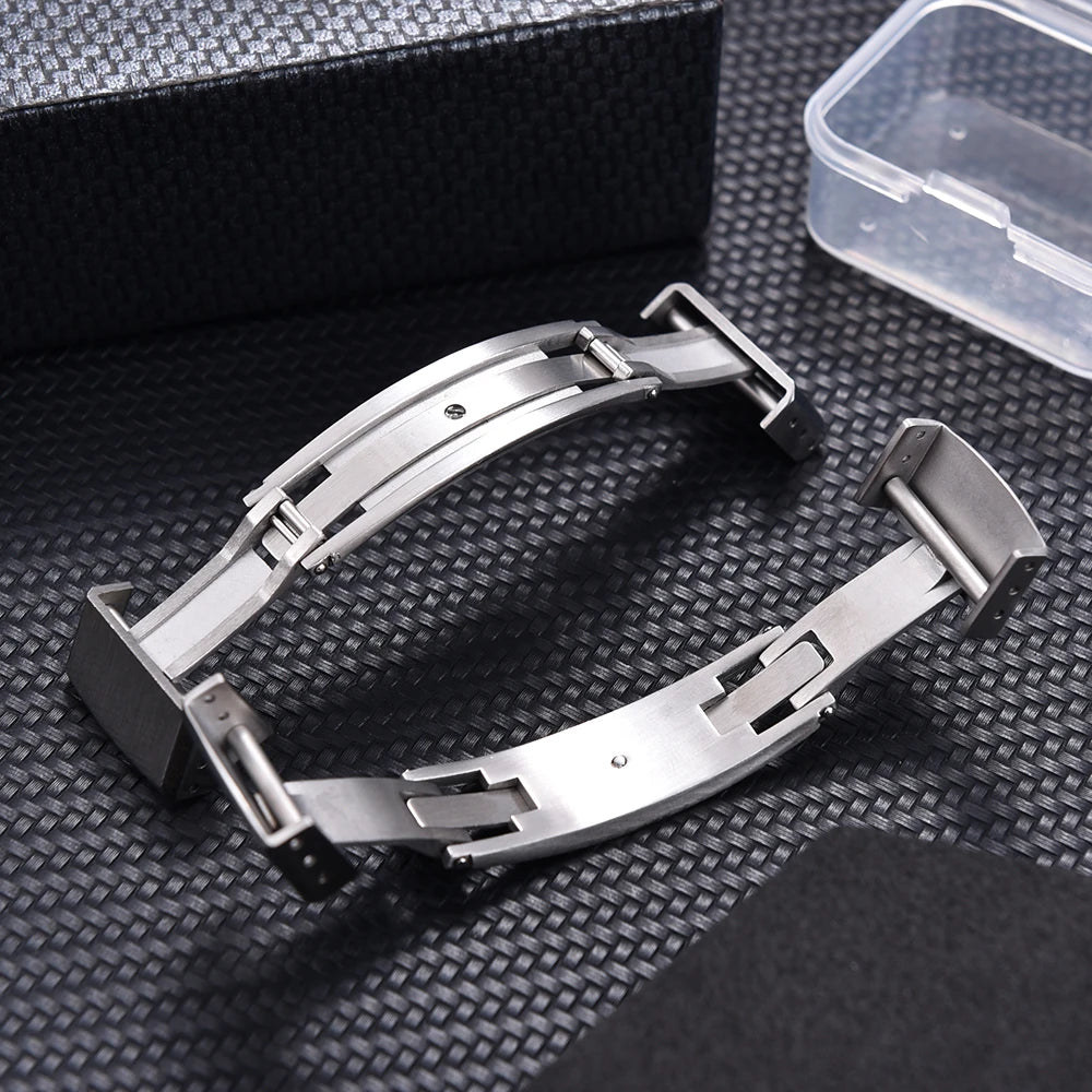 Stainless Steel Butterfly Buckle – 16/18mm, Double Pull Folding Clasp
