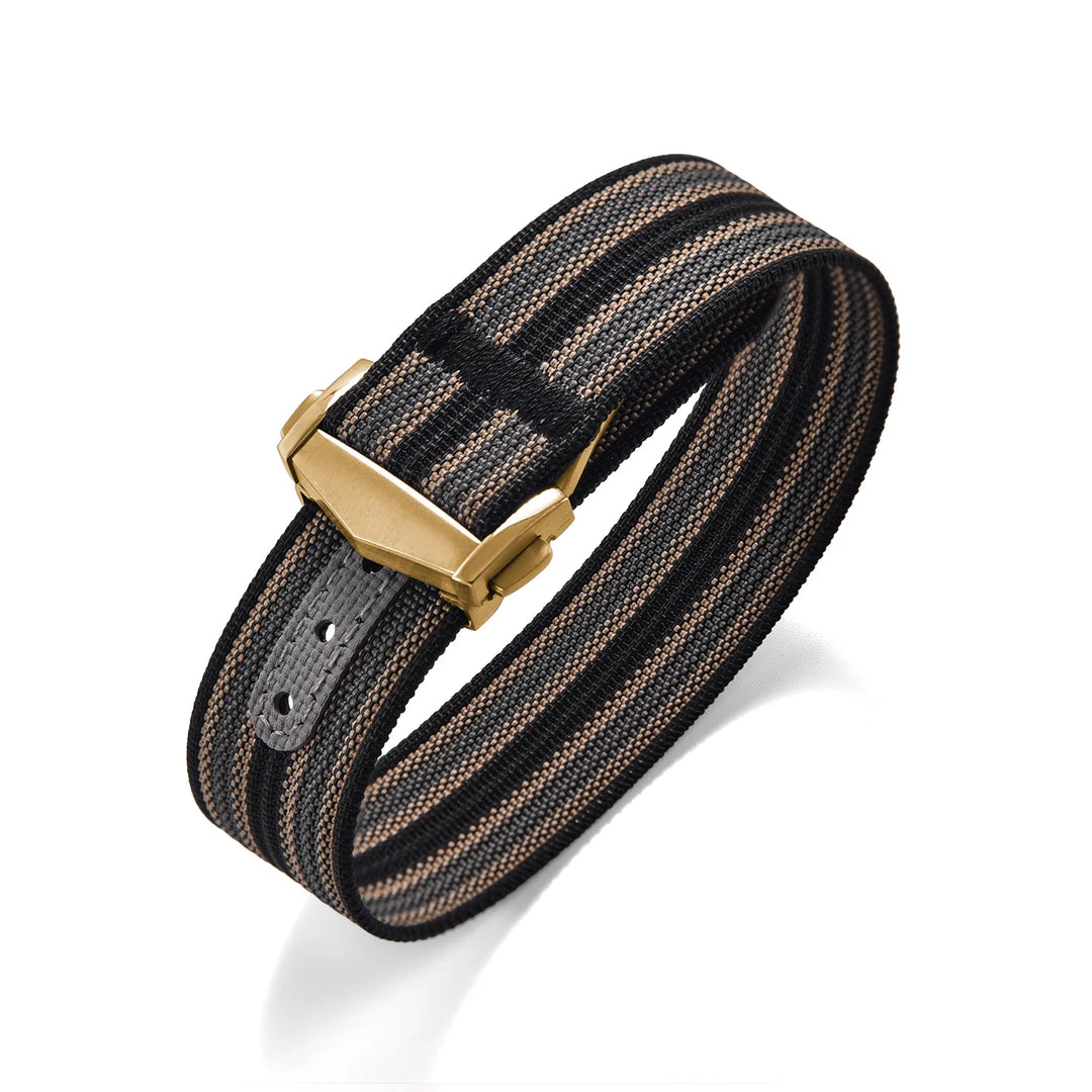 Ribbed Nylon & FKM Rubber Watch Strap – 18–22mm Folding Buckle for Omega, Tudor & Seiko