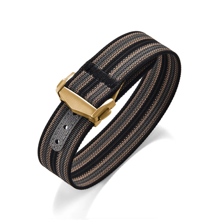 Ribbed Nylon & FKM Rubber Watch Strap – 18–22mm Folding Buckle for Omega, Tudor & Seiko