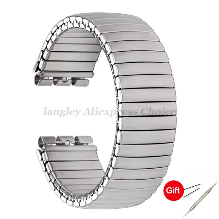 Elastic Metal Stretch Watch Band for Swatch – 17/20mm Stainless Steel