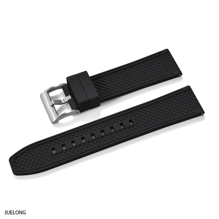 HAISCH Bullet-Shaped FKM Rubber Watch Strap – 18-24mm, Quick Release, Waterproof