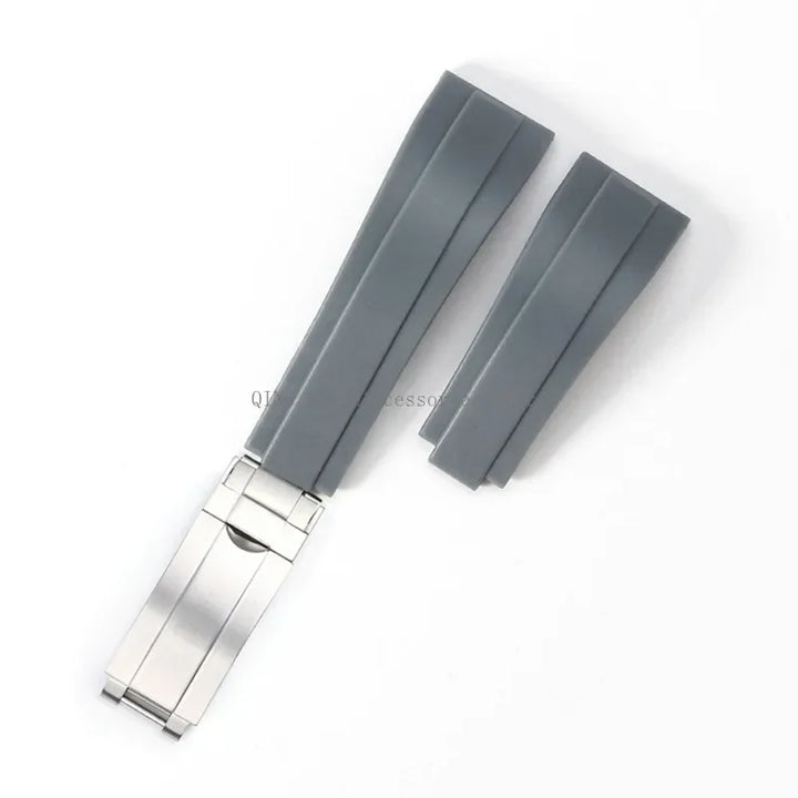 Rubber Silicone Watch Strap for Rolex Oysterflex – 20mm, Folding Buckle