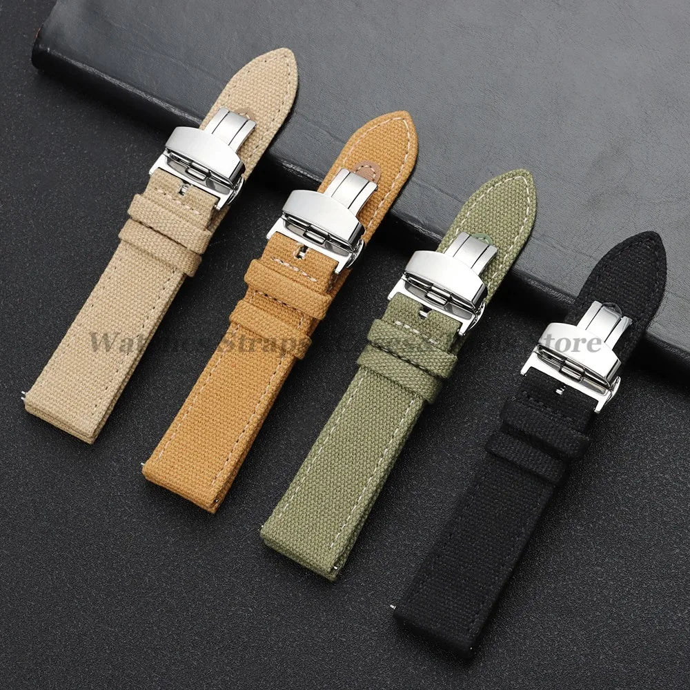 Sailcloth Nylon Strap (20–22mm) – Waterproof QR