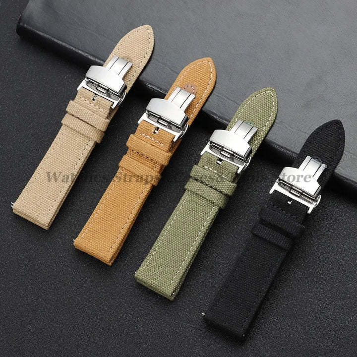 Sailcloth Nylon Strap (20–22mm) – Waterproof QR