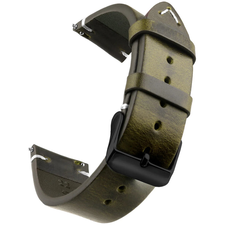 Wax Genuine Leather Watch Band 18–24mm