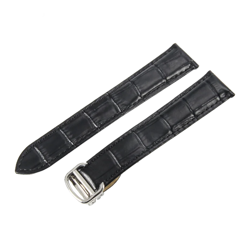Genuine Leather Cartier Tank Solo Watch Strap 17–25mm (Brown & Black,