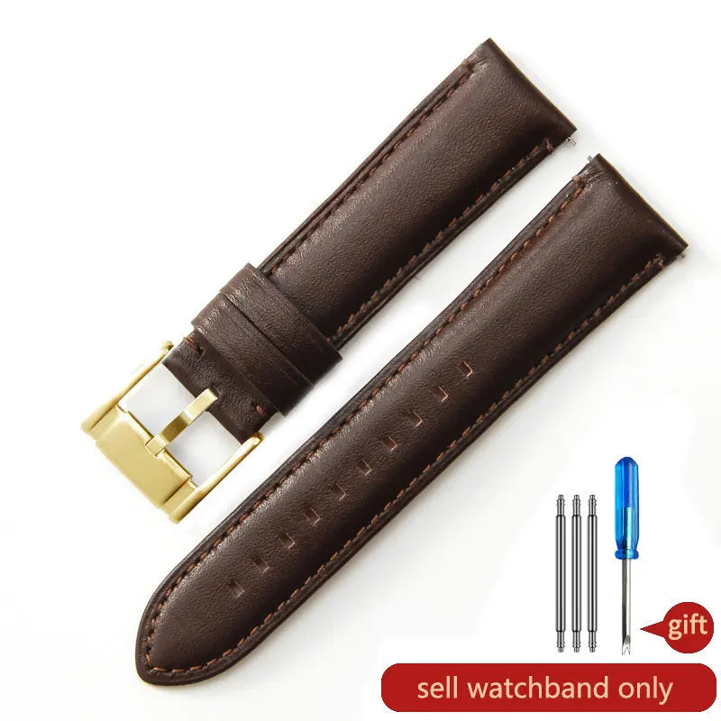 Genuine Leather Watch Strap for Fossil (22/24mm, Dark Blue)