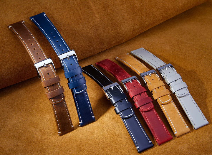Top Grain Genuine Leather Quick Release Watch Band 20–22mm for Samsung Galaxy Watch