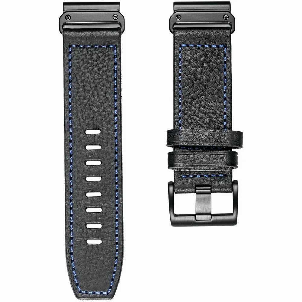 HEMSUT Leather Watch Band for Garmin Fenix, Forerunner & More