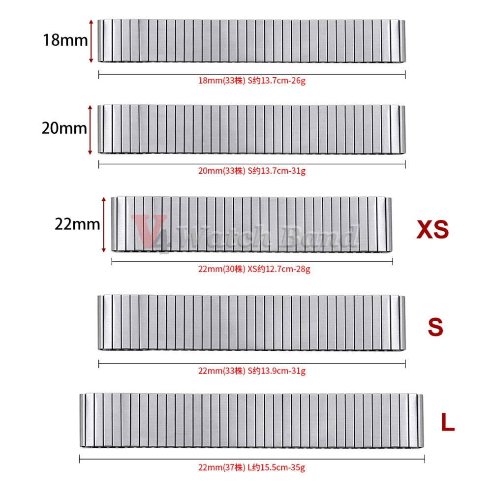 NEW Quick Release Stainless Steel Elastic Stretch Strap 14/16/18/20/22mm Watch Band Accessories Bracelet Metal Expansion Straps