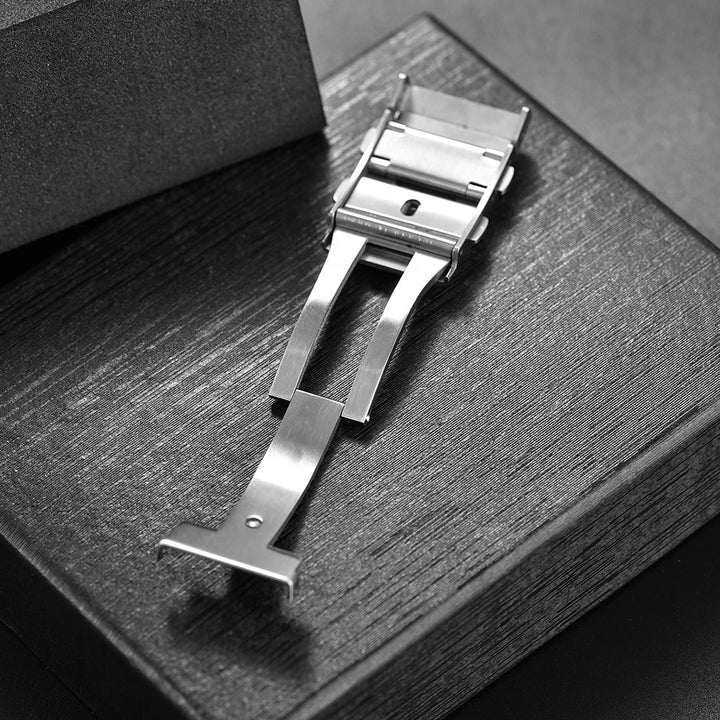 JUELONG 316L Stainless Steel Watch Buckle – 18-22mm Double Lock for Seiko