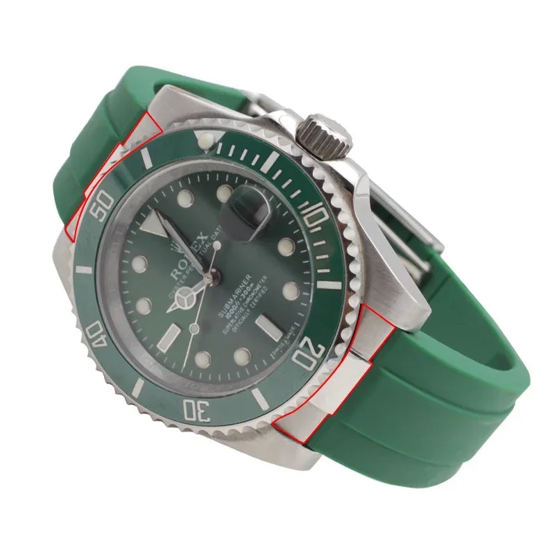 Silicone Leather Hybrid Watch Strap for Rolex (19–21mm)