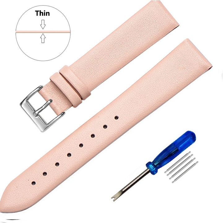 Genuine Leather Watch Strap – Smooth Finish 12–22mm
