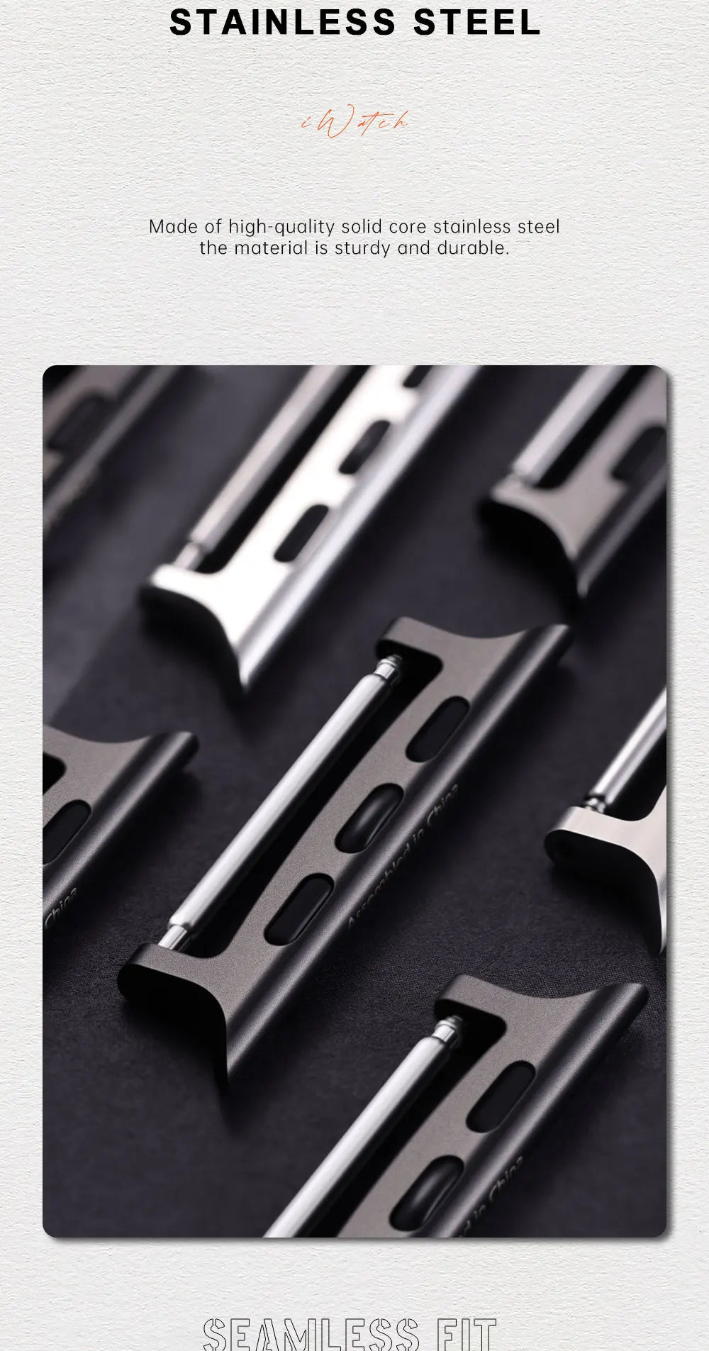 2pcs Top Quality Apple Watch Strap Adapter For Series 10 Ultra 49mm 46mm 42mm 45mm 44mm Stainless Steel Connector