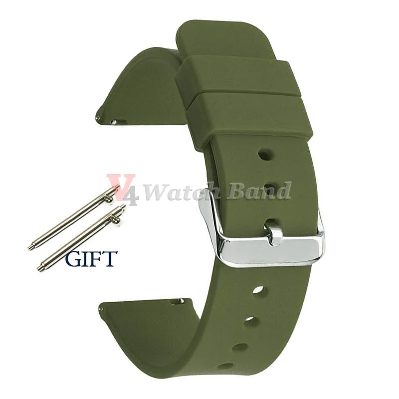Universal Watch Straps 20mm 22mm 24mm 14mm 16mm 18mm Quick Release Silicone Band for Samsung for Huawei Women&Men Accessories