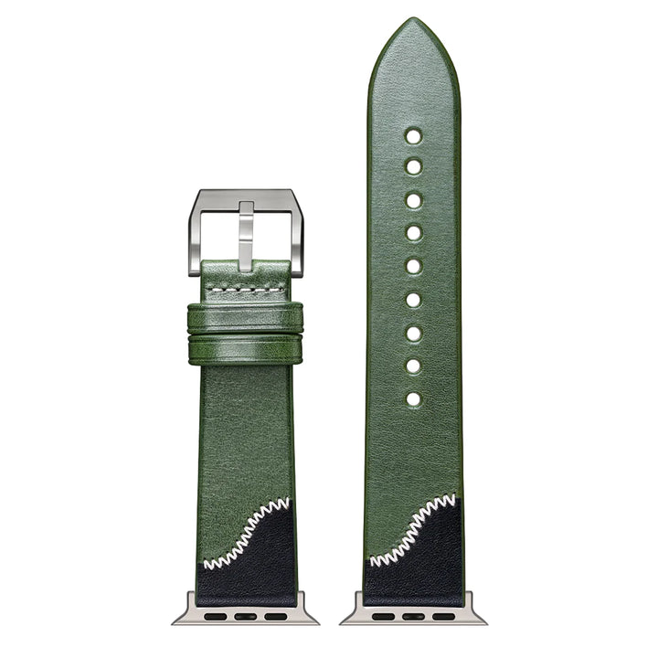 Luxury Bicolor Leather Strap For Apple Watch, Ultra3 49mm, Series11, 10, 46mm, 42mm, 45mm, 44mm, 41mm, 40mm, Handmade Watch Band