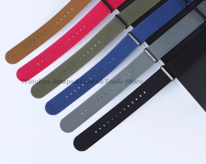 Ribbed Nylon Watch Strap 20/22mm (Military Style)
