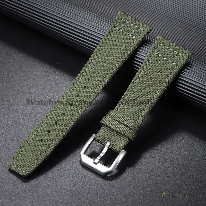 Nylon Canvas Watch Strap for IWC Pilot 20mm 21mm 22mm Strap Waterproof Sport Watch Strap Cowhide Wrist Belt Men's Women Bracelet