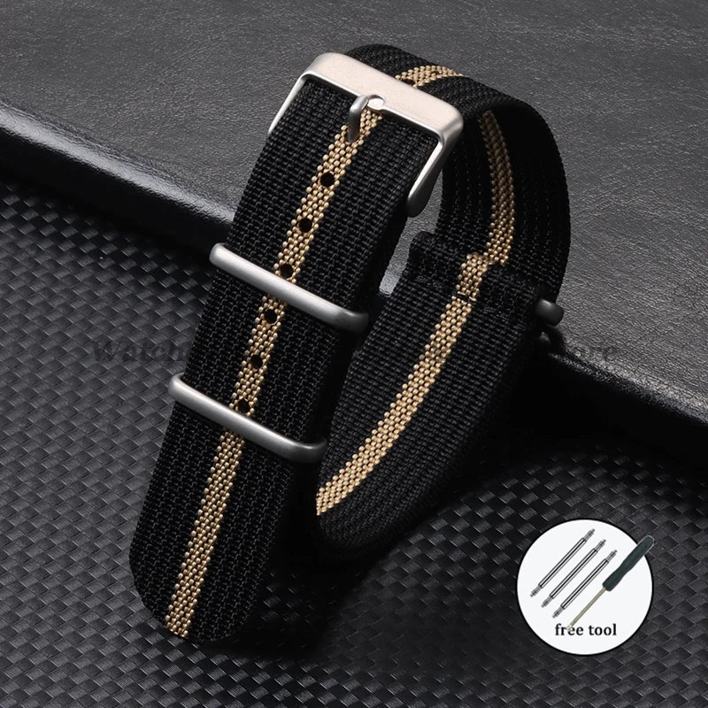 High-Quality Nylon Watch Strap 18/20/22mm (Military Style)