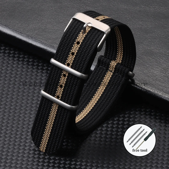 High-Quality Nylon Watch Strap 18/20/22mm (Military Style)