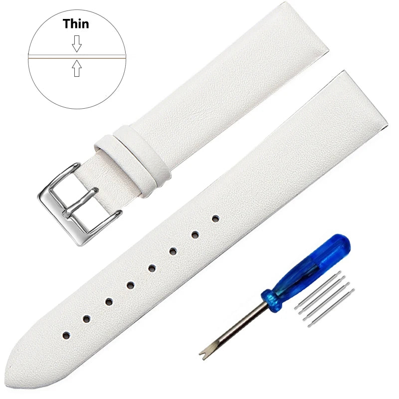 Genuine Leather Watch Strap – Smooth Finish 12–22mm