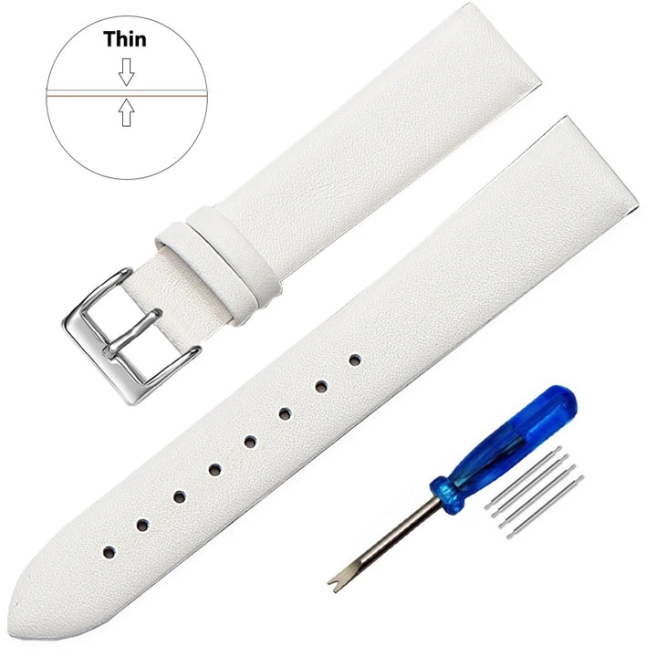 Genuine Leather Watch Strap – Smooth Finish 12–22mm