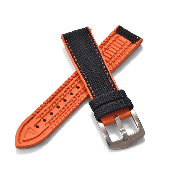 18/20/22/24mm Universal FKM Rubber Strap Waterproof Quick Release Sailcloth Leatehr Watch Band For Longines Seiko Omega IWC Belt