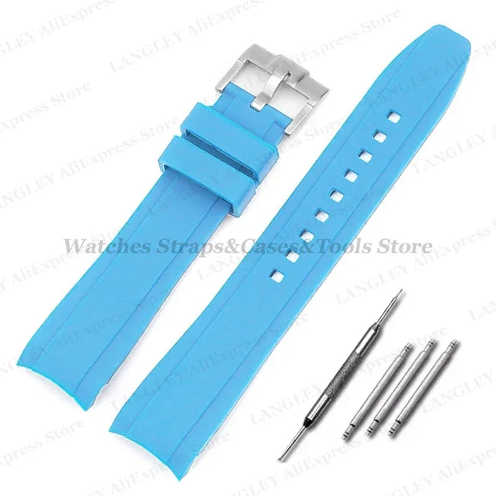 Soft Silicone Watch Strap for Omega for Swatch for MoonSwatch Band Men Women Curved End Diving Rubber Sport Watch Bracelet 20mm