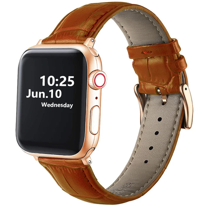 Leather Apple Watch Band (38/42mm, Series 3–6/SE Compatible)