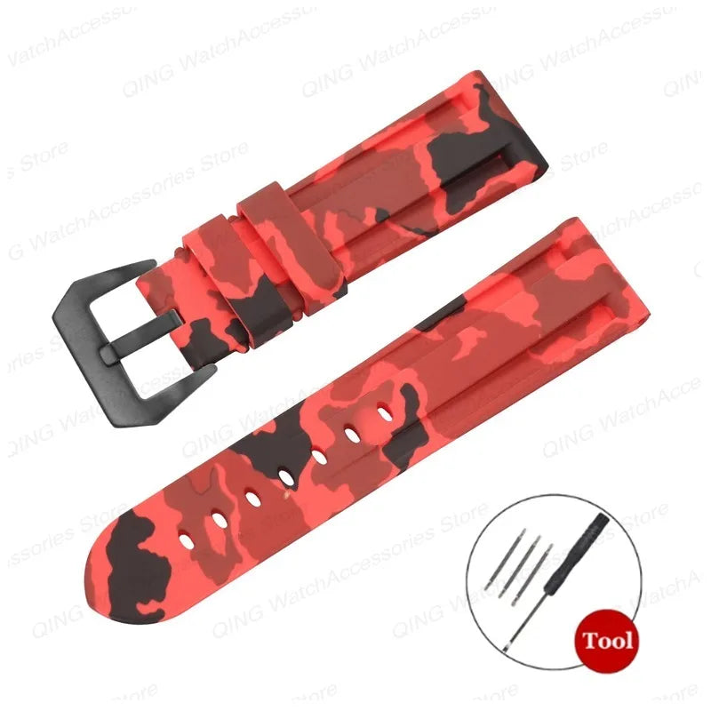 Universal Silicone Rubber Watch Strap – Sport Wristband (20-26mm)