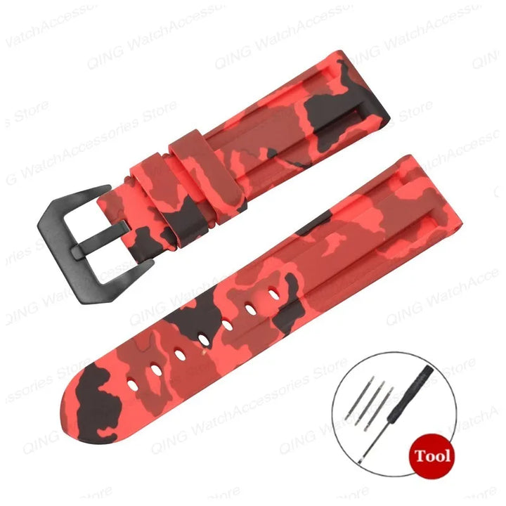Universal Silicone Rubber Watch Strap – Sport Wristband (20-26mm)