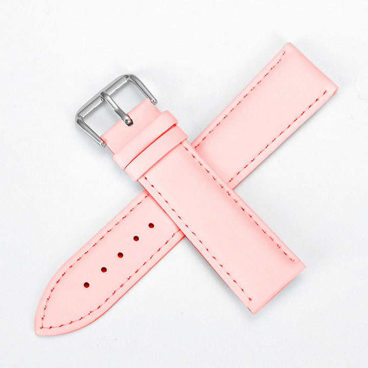 Soft Leather Watch Strap 8–24mm for Men & Women (Purple, Green, Blue)