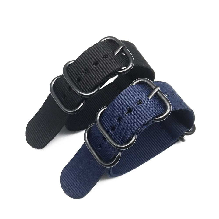 Multicolor Nylon Watch Strap 18–24mm (Black Buckle)