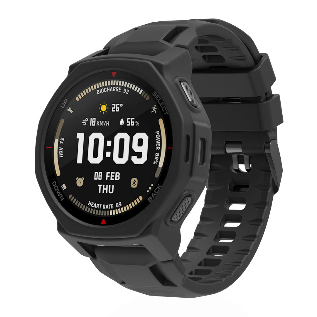 Silicone Strap with Protective Case for Amazfit T-Rex 3 Pro (44mm)