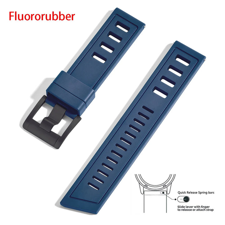 New Design SOFO Fluororubber FKM Watch Strap 20mm 22mm Waterproof Quick Release Watchbands For Each Brand Diving Watches