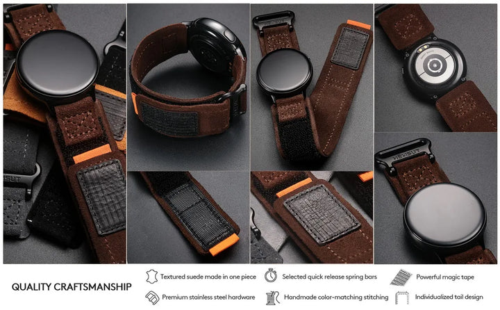 Hemsut Genuine Leather Quick-Release Watch Strap (20-22mm)