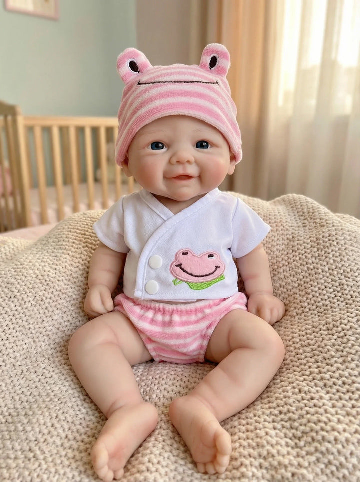 NPK 12inch Vivienne Doll 1100G Weight Super Soft Solid Silicone Mouth Can Open Comes with Pacifier Squishy Elastic Toy