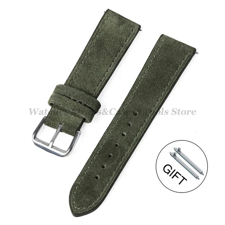 Suede Leather Watch Strap – 18–24mm for Seiko & Huawei GT Series