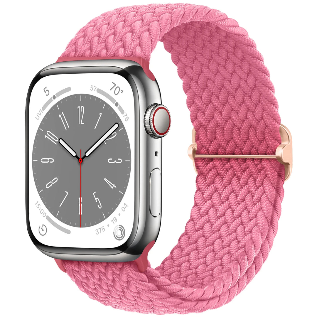 Strap for Apple Watch band 44mm 45mm 49mm 42mm 40 41 46mm Elastic Braided Solo bracelet correa Series 9 10 11 8 7 6 5 SE Ultra 3