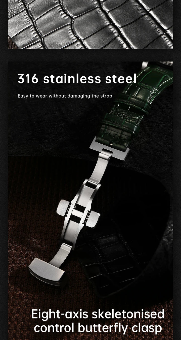 MAIKES Luxury Leather Watch Strap Quick Release Accessories For Rolex Omega IWC Watchbands Green 19mm 20mm 21mm 22mm Watch Band