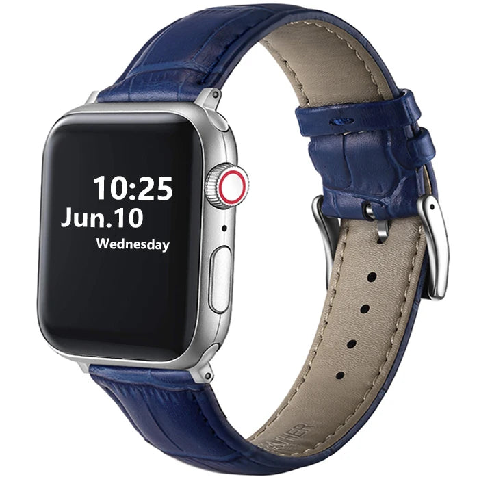 Leather Apple Watch Band (38/42mm, Series 3–6/SE Compatible)