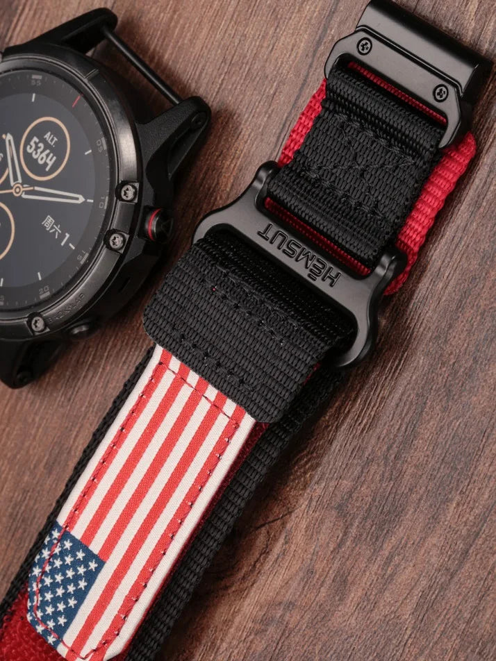 HEMSUT Nylon QuickFit Watch Strap – 20/22/26mm for Garmin Fenix, Tactix, MARQ