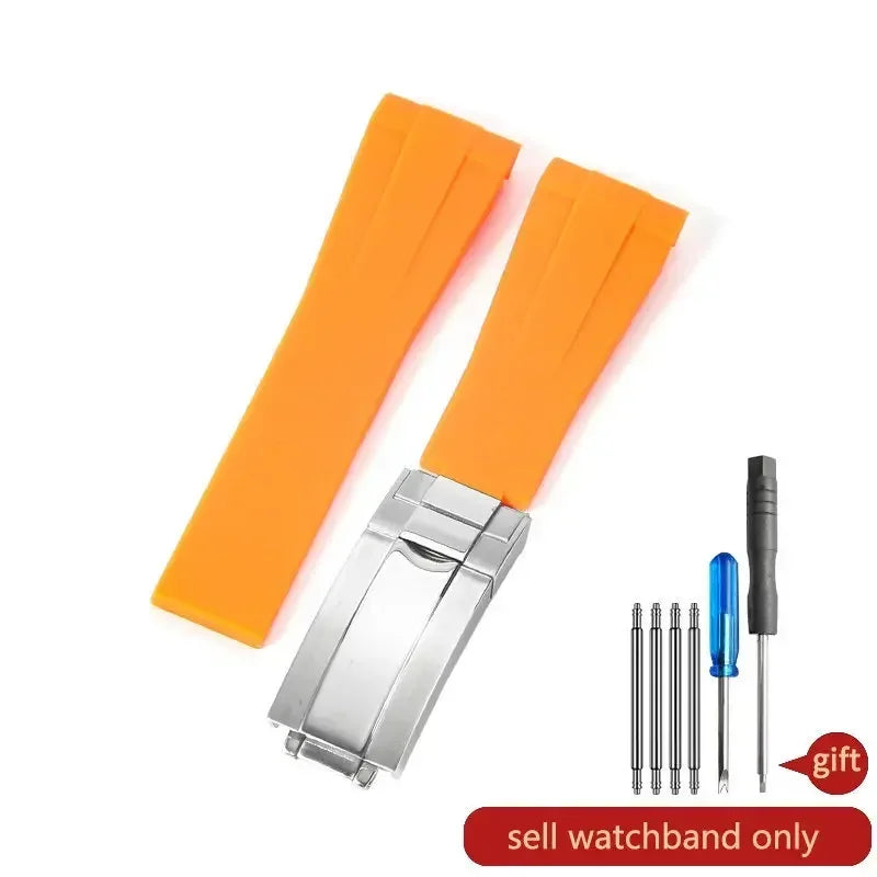 20mm Silicone Rubber Watch Strap for Rolex Models