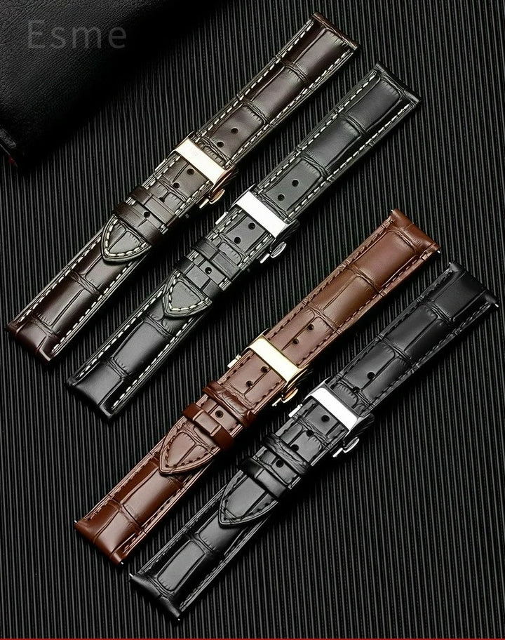 Genuine Cowhide Leather Watch Band 18–22mm for Longines Master &