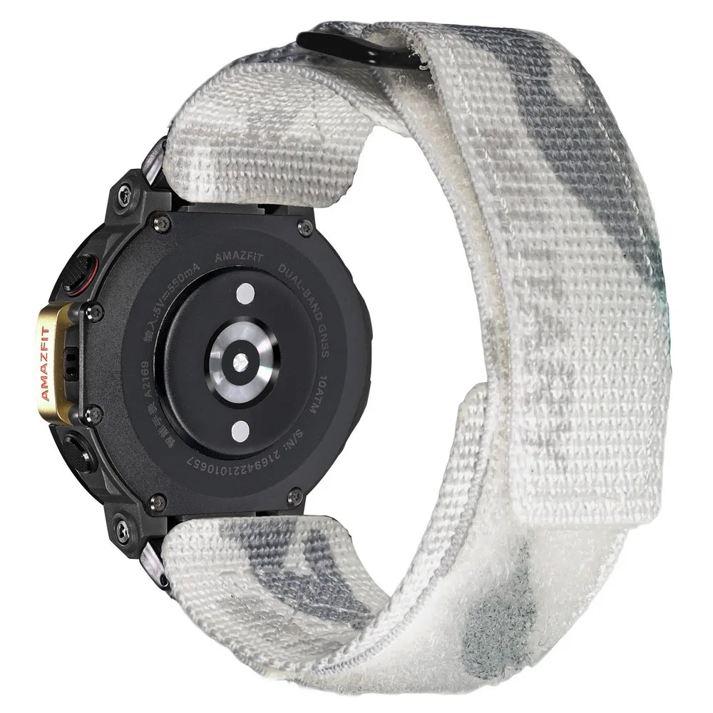 Hemsut Watch Bands For Huami Amazfit T-Rex 2/T-Rex 1/Pro Millitary Camouflage Nylon Sports Strap With Woven Loop Design