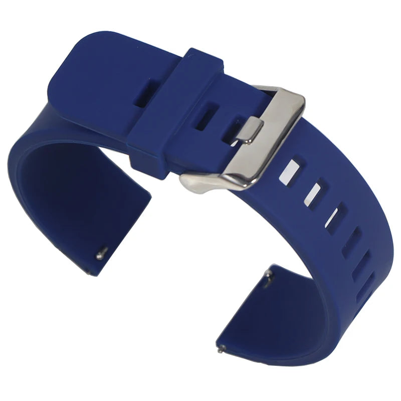 Universal Silicone Rubber Watch Strap – 20/22/24mm Soft Link Bracelet