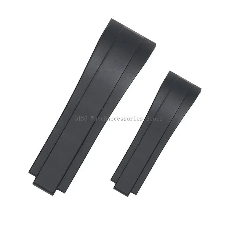 Rubber Silicone Watch Strap for Rolex Oysterflex – 20mm, Folding Buckle
