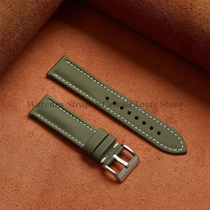 18mm 19mm 20mm 21mm 22mm Premium Sailcloth Watch Band for Omega for Seiko Divers Stitching Quick Release Army Green Sport Straps