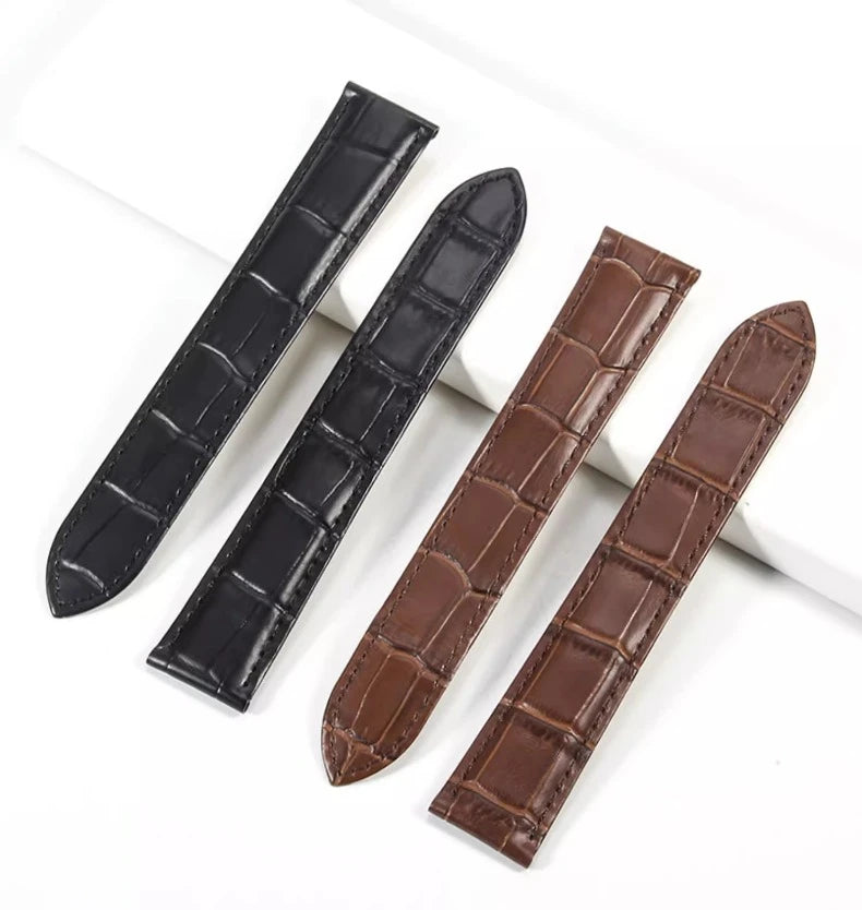 Genuine Leather Cartier Tank Solo Watch Strap 17–25mm (Brown & Black,